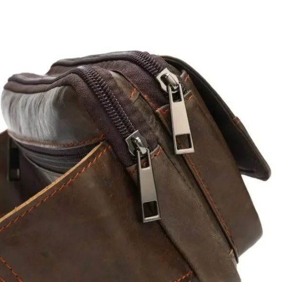 New Leather Fanny Pack, Waist Bag for Travel Outdoor Brown 26 - Picture 4 of 8